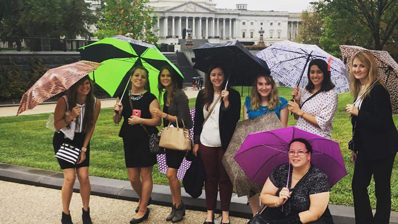 Students from the Shenango campus' OTA program stop for a picture in front of the Capitol building in D.C. on HIll Day in Sept.