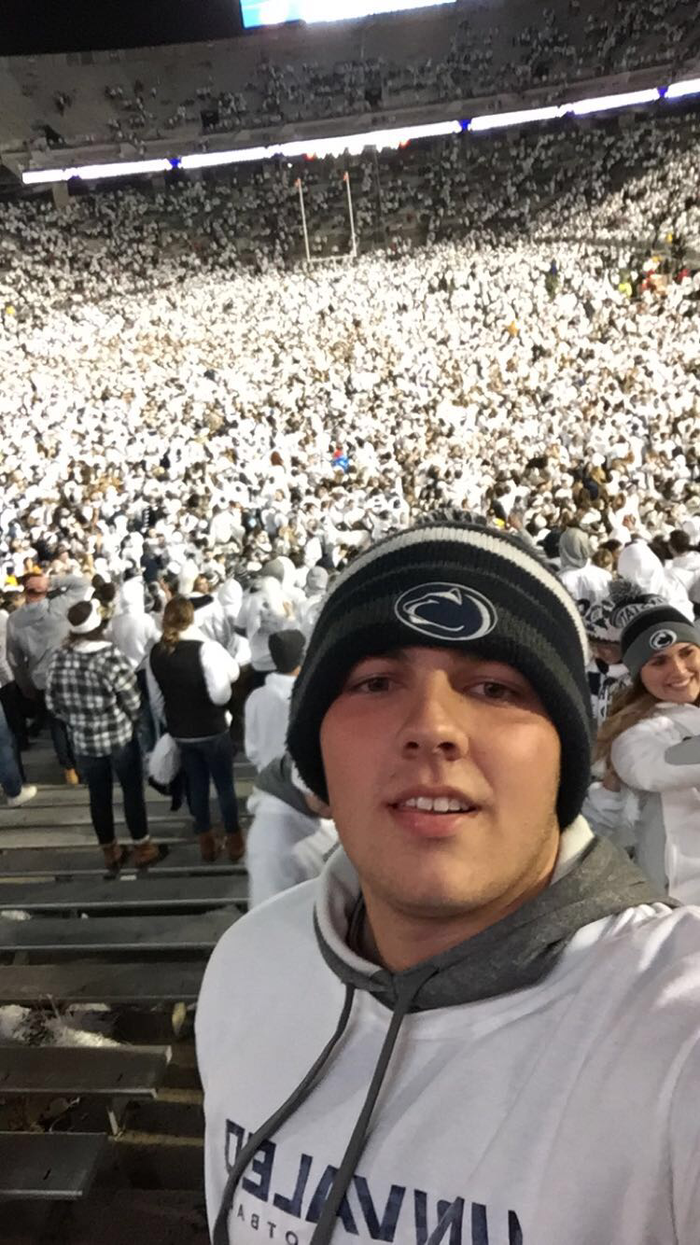 Riley Atterholt at Penn State white out game.