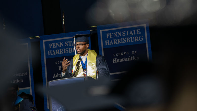 Ashon Calhoun at podium