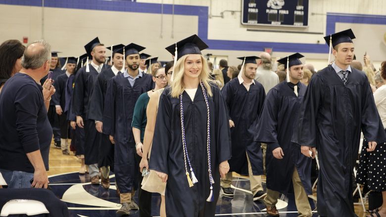 Graduates leave commencement ceremonies