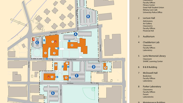 map of the campus