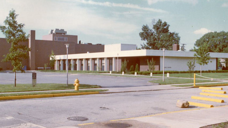 Vintage exterior view of Science Building
