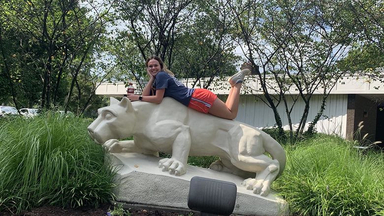 Megan Learn on Nittany Lion Shrine