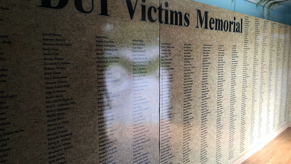 The inside of the DUI Moving Memorial