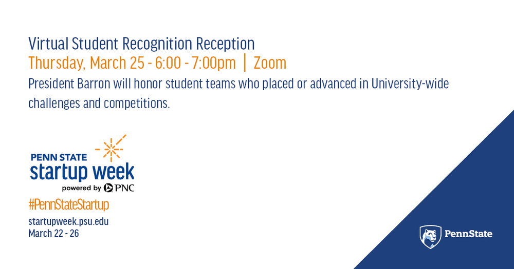 Startup Week powered by PNC Student Recognition Event Flyer