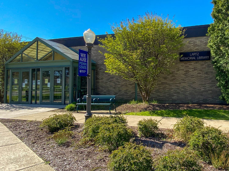 Exterior view of Lartz Memorial Library